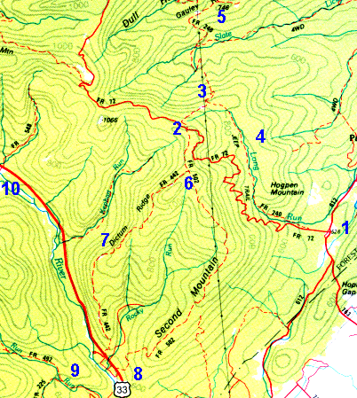 Topo map of the area
